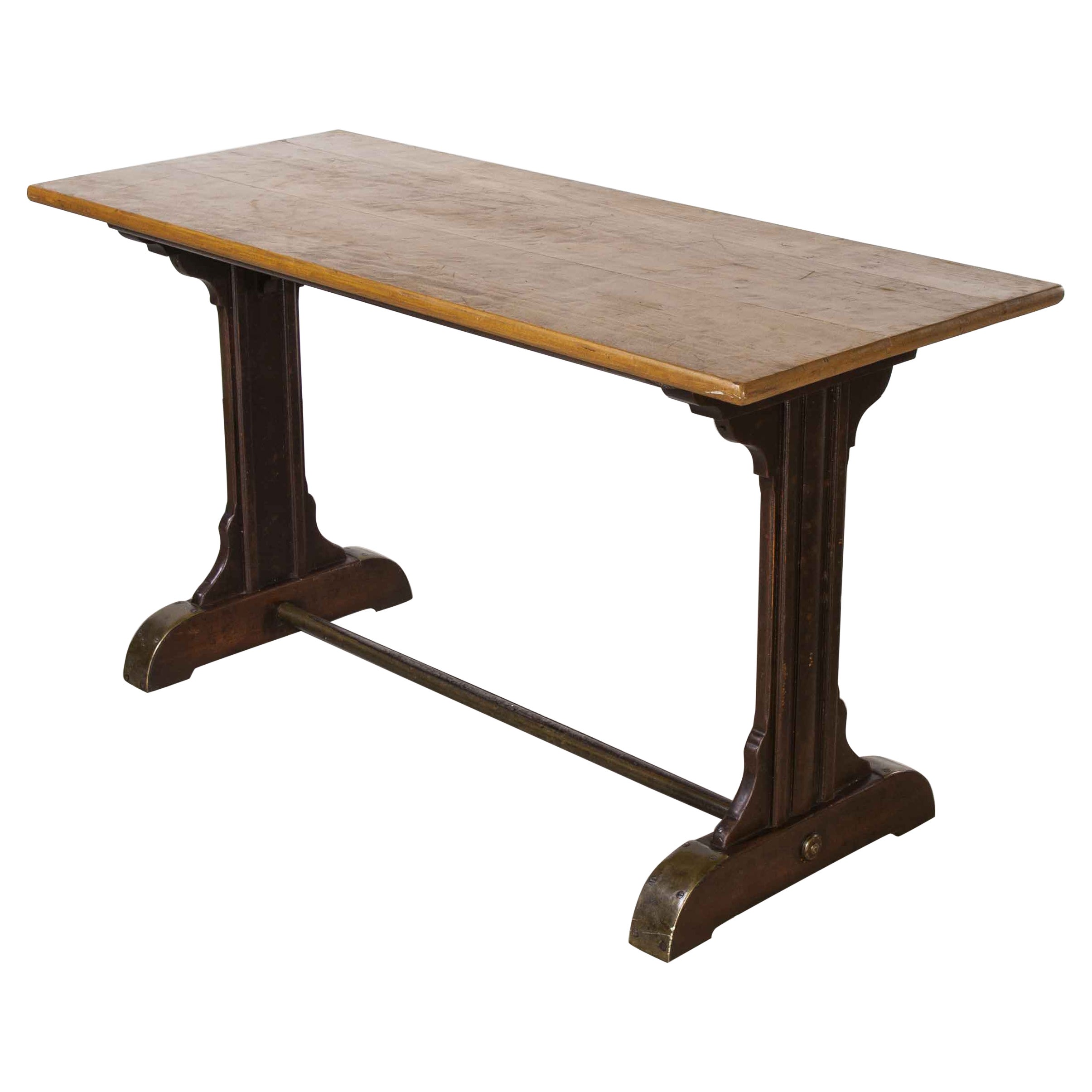 1930's Original French Café Table, Rectangular Dining Table 'Model 1114.2' For Sale