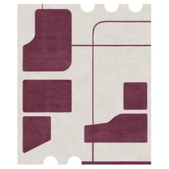 Bora Bora Sunset, Bedroom Living Room Hand-Knotted Blend Silk Rug