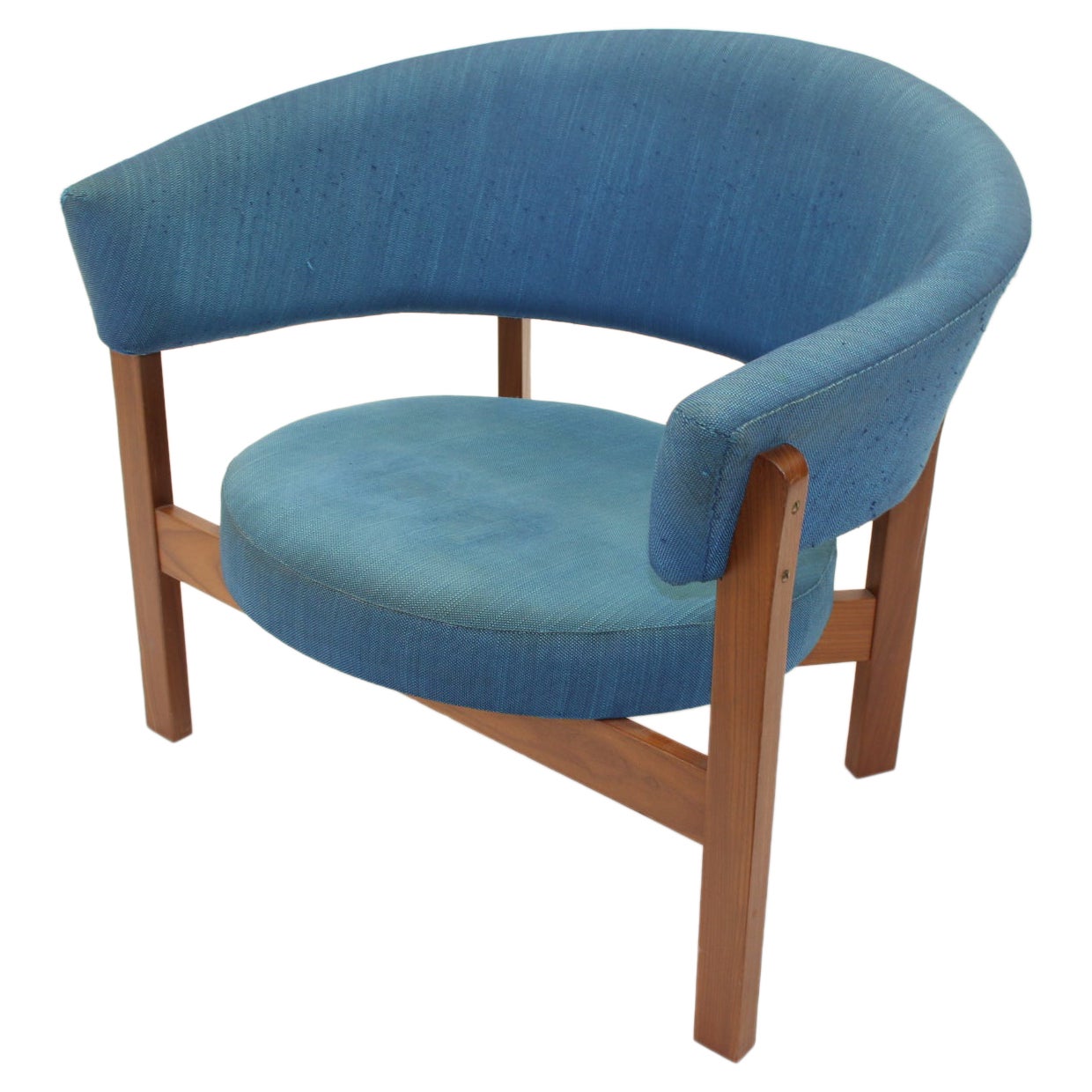 Large Blue Round Swedish Design Chair 'Prim', 1960