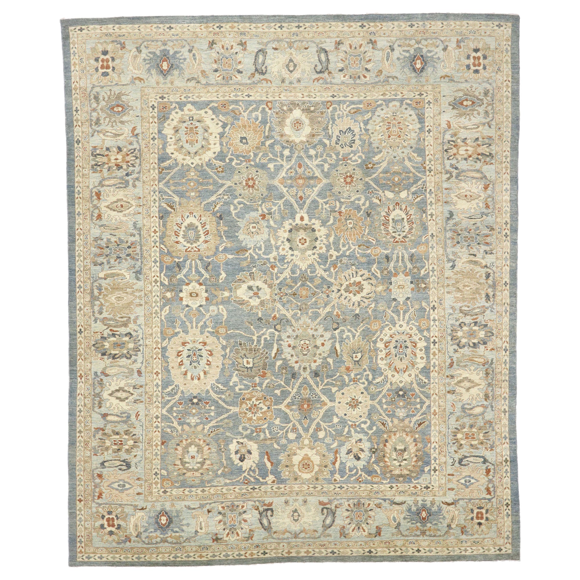 New Contemporary Persian Sultanabad Rug with Modern Coastal Style For Sale