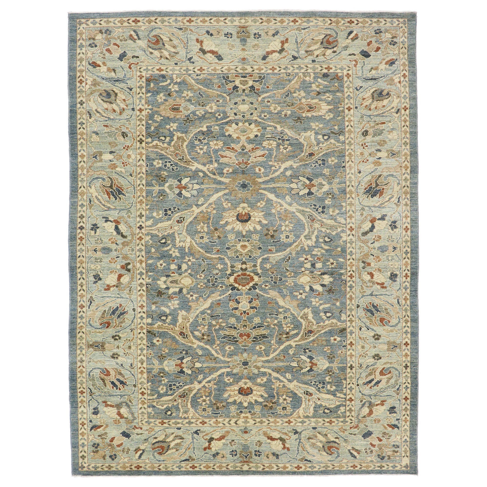 New Contemporary Persian Sultanabad Rug with Modern Coastal Style For Sale