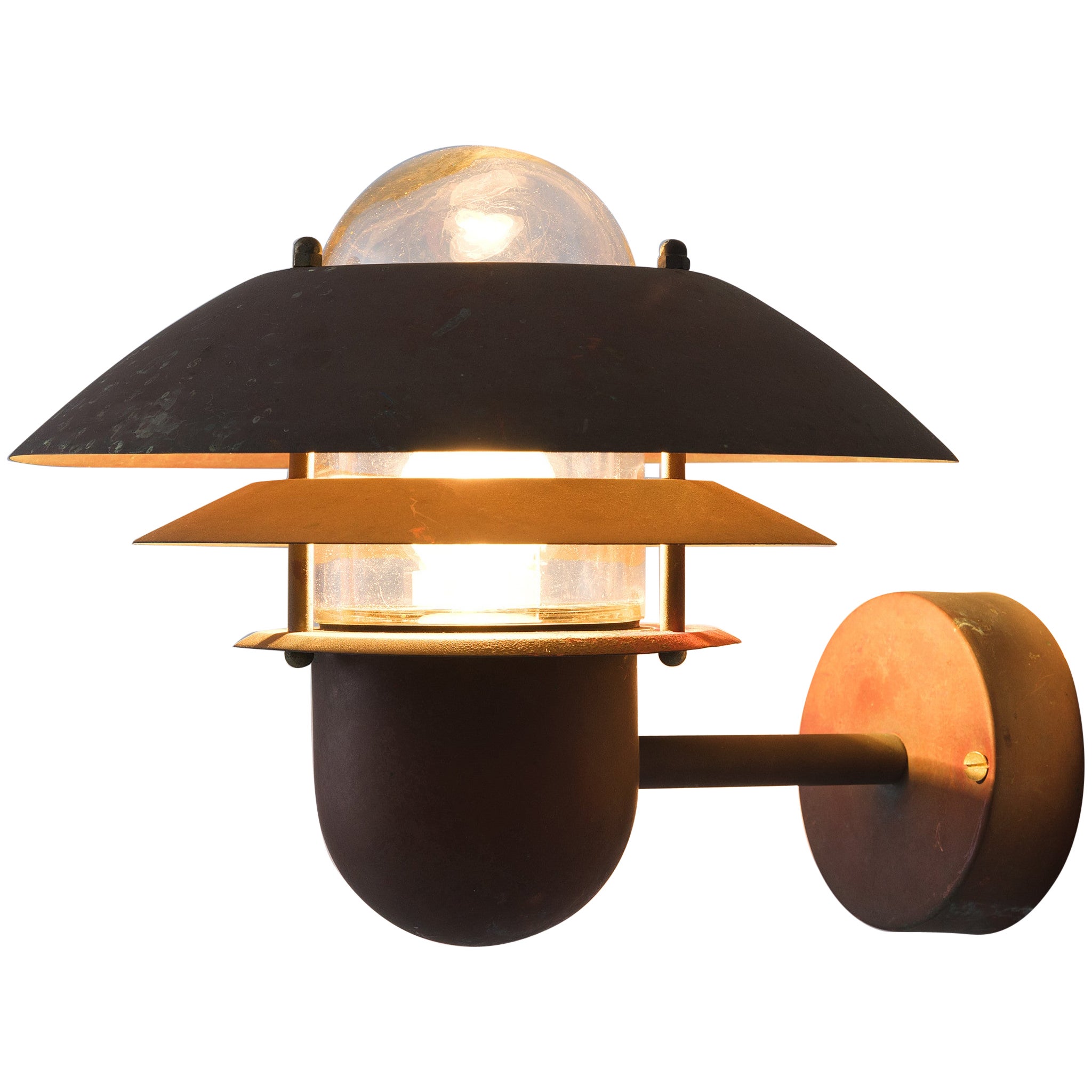 Danish Three-Layered Wall Light in Copper