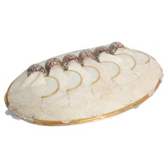 Retro Hallie St Mary Placemats Set in Natural Capiz Pearl Shell
