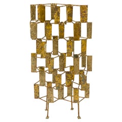 Harry Bertoia Brass Melt Coated Multi Plane Panel Sculpture, USA, 1955