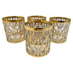 Set vintage di quattro Imperial Glass Co. Bicchieri Tabique de Oro