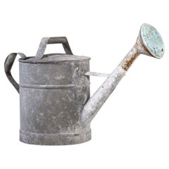 1950's Good Size French Galvanised Watering Can 'Model .2'