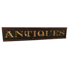 Monumental Vintage Hand Painted Antiques Sign from Old Maine Barn