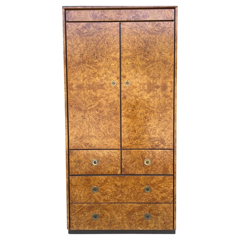 1980s Modern Burl Wood Gentleman s Armoire by John Stuart For Sale at 1stDibs burl wood armoire burl wood wardrobe burl wardrobe