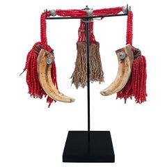 Late 20th Century Bead and Tusk Headdress from Ethiopia