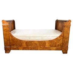 Antique Italian Mid-19th Century Poplar Burl Bed