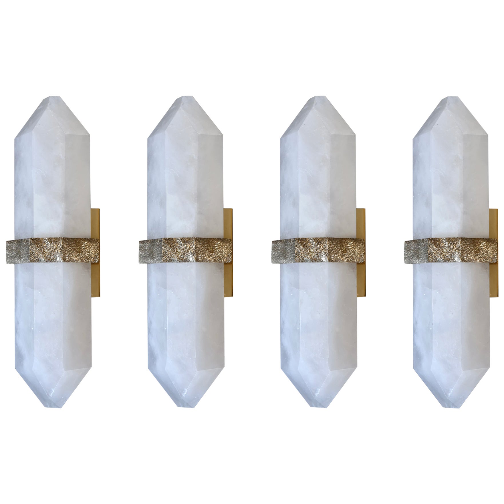 Group of Four DDN Rock Crystal Sconces by Phoenix For Sale