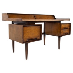 Milo Baughman for Drexel Mid Century Walnut Floating Double Sided Desk