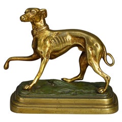 Antique 19th Century Late Regency Period Ormolu Whippet Paper Weight