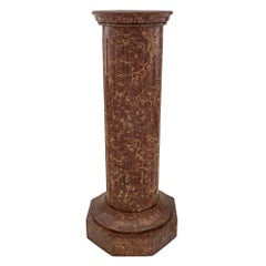 Antique  Continental 19th Century Classical Style Faux Marble Column