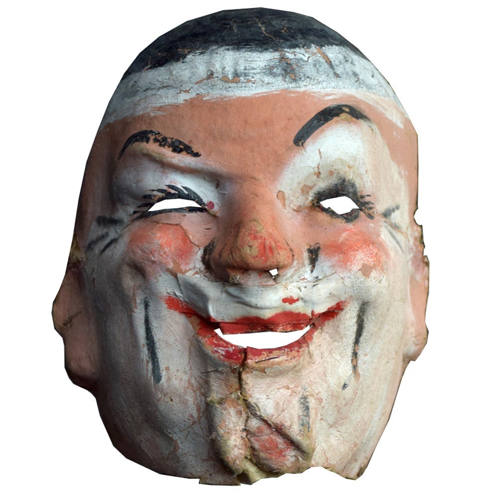 Mid 20th Century 5 French Papier Mache Theatre Masks