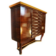 Elegant Italian Art Deco Dry Bar Cabinet by Michele Merighi 1940