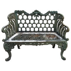 Rococo Revival and Gothic Revival Cast Iron "White House Rose Garden Bench"