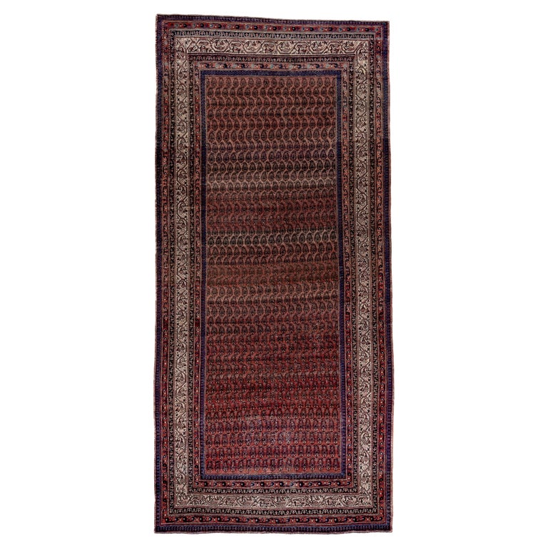 Saraband Rugs Antique Persian Saraband Gallery Rug, Red Paisley Field, Circa 1920s ...