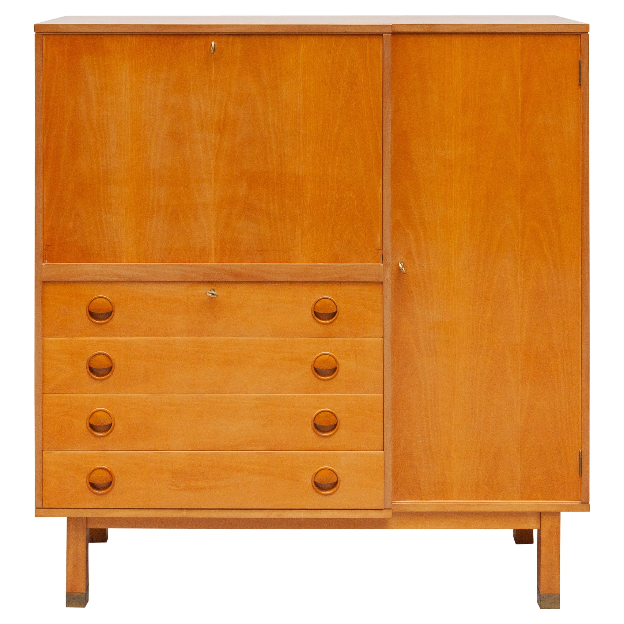 Mid-Century Modern Schreibtisch Sideboard Büro Sekretär Belgien Design, 1960er Jahre im Angebot