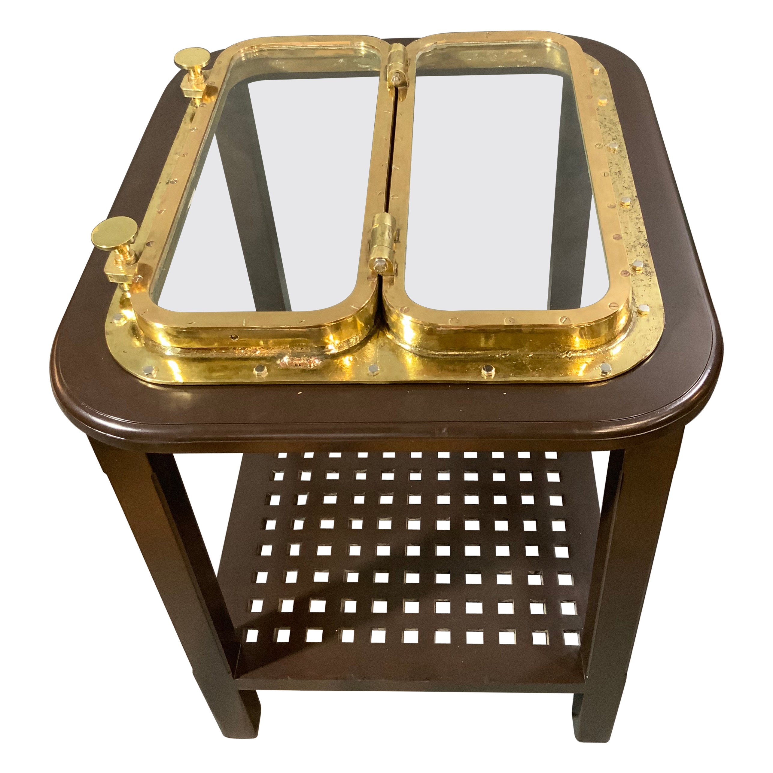 Solid Brass Ships Porthole Table