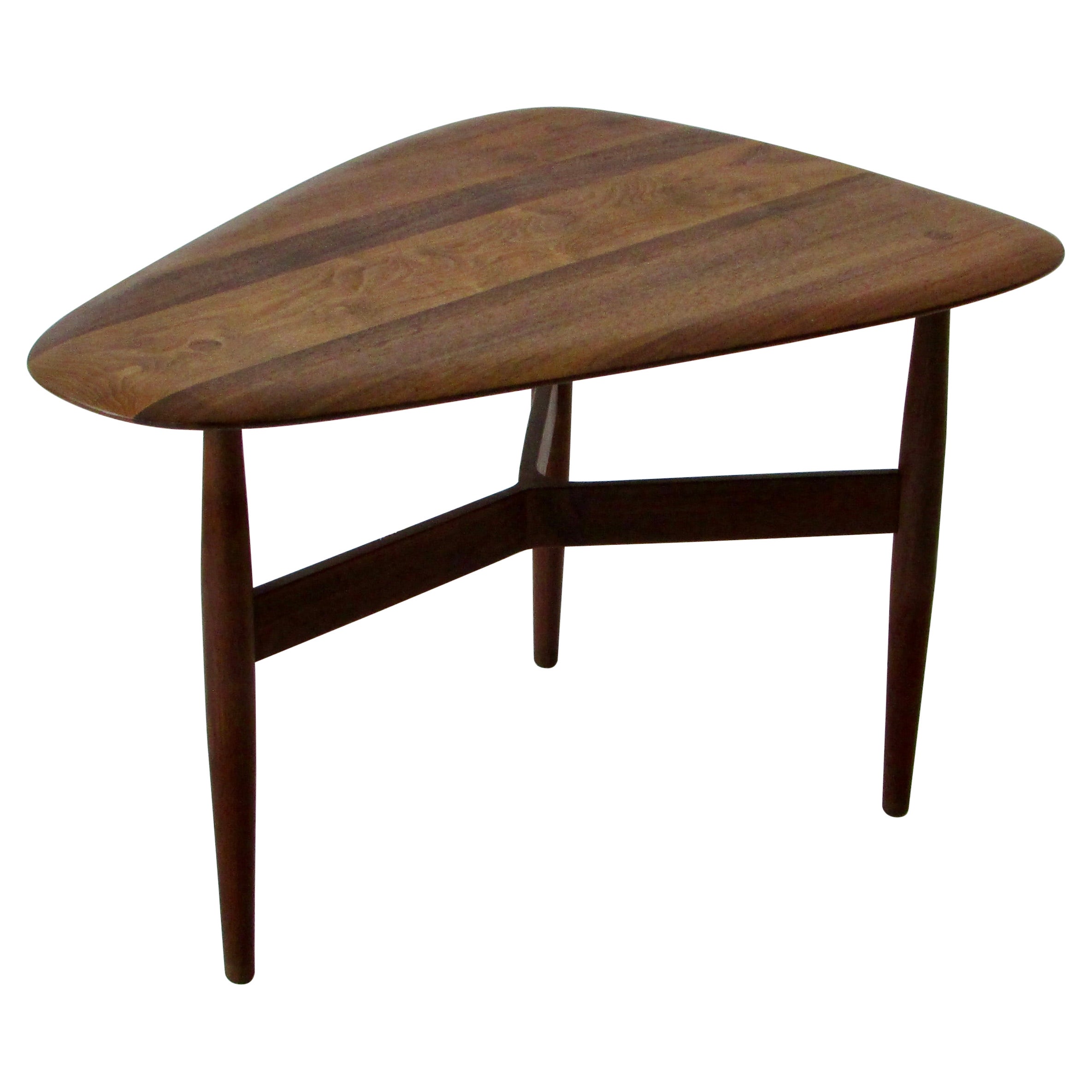 Brown Saltman Solid Walnut Side Table with Guitar Pick Top
