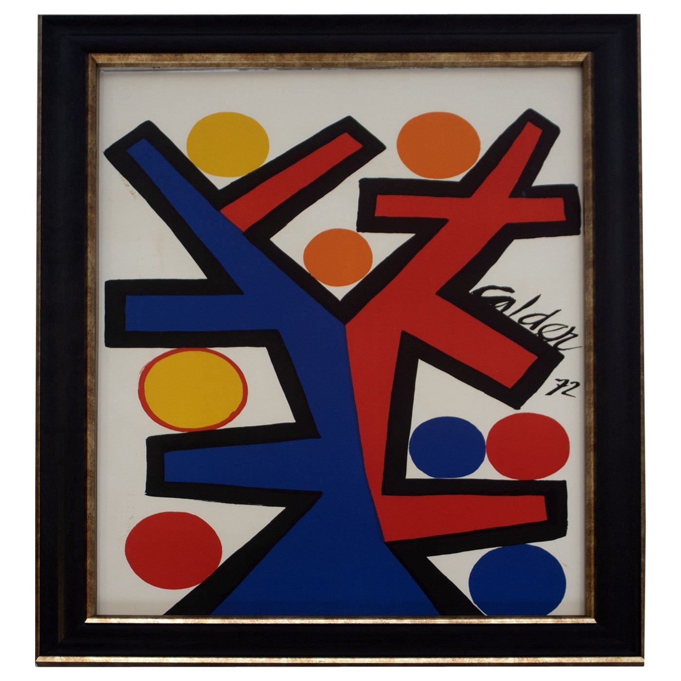 Mid Century Modern Alexander Calder Signed Asymetrie 1972 Lithograph Framed