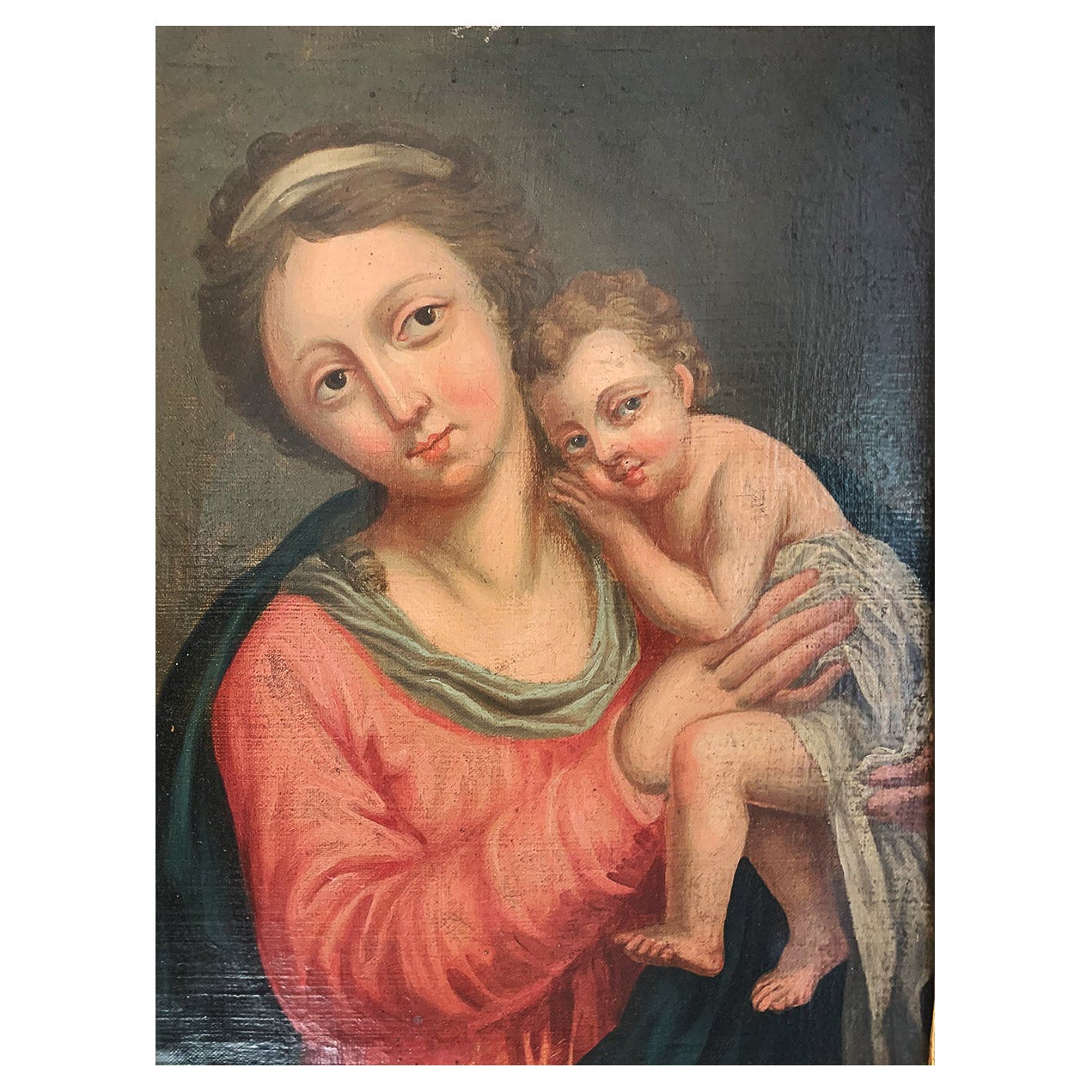 French School XVIIIth Century "Virgin and Child"