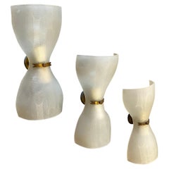 1950s Mid-Century Modern Fontana Arte Hourglass Wall Sconces