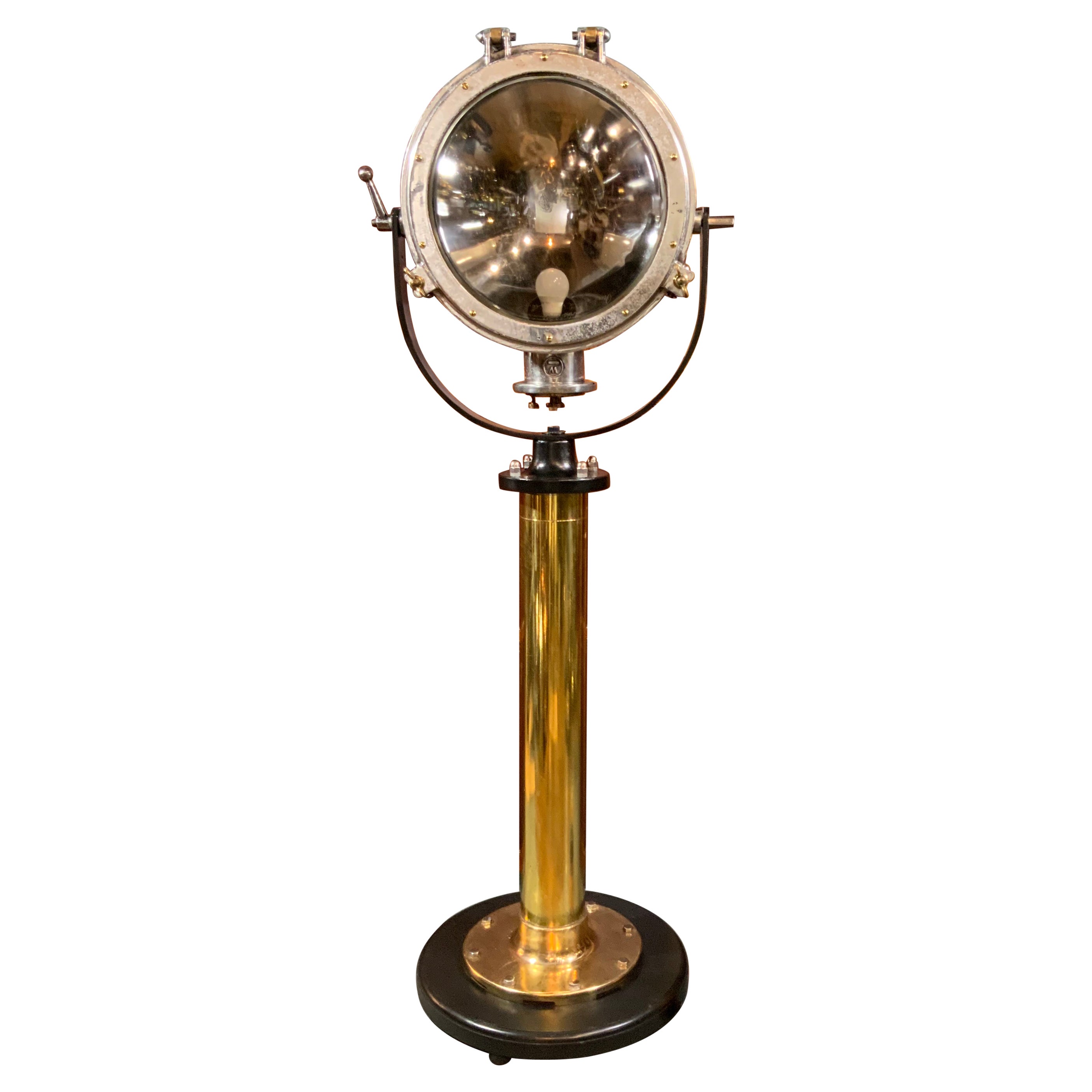 Vintage Ships Spotlight on Pedestal For Sale