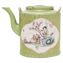 Chinese Gilt Green Glazed Teapot, c. 1900