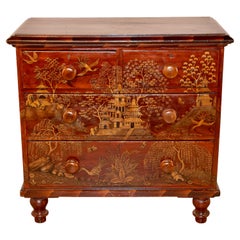 19th Century English Painted Chinoiserie Chest