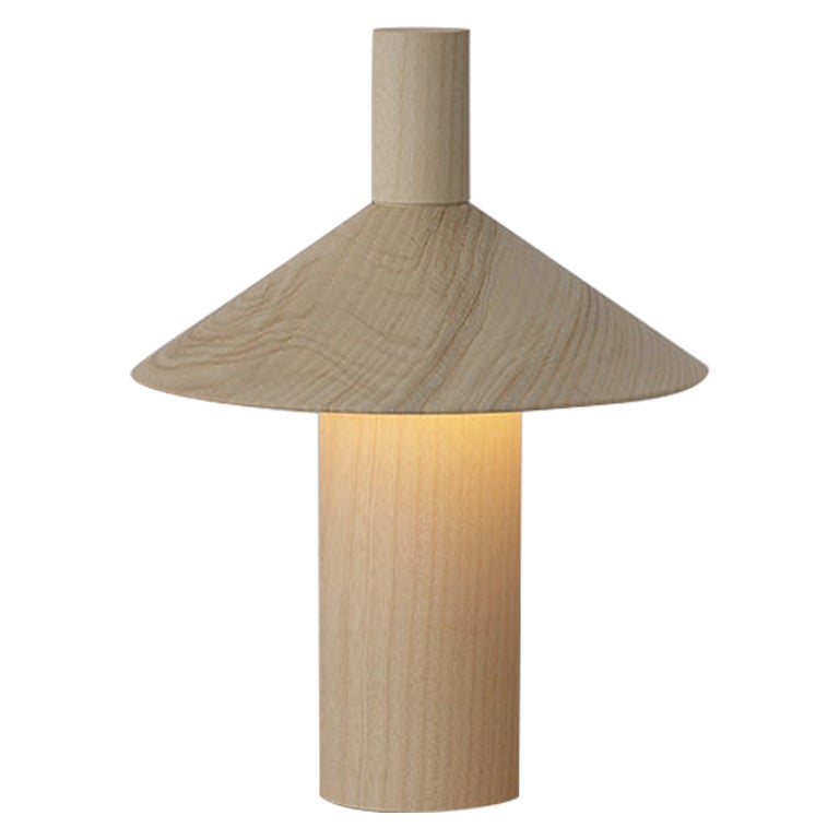 Francesco Faccin Lámpara de mesa portátil "Pepa" de madera maciza de fresno para Astep en venta