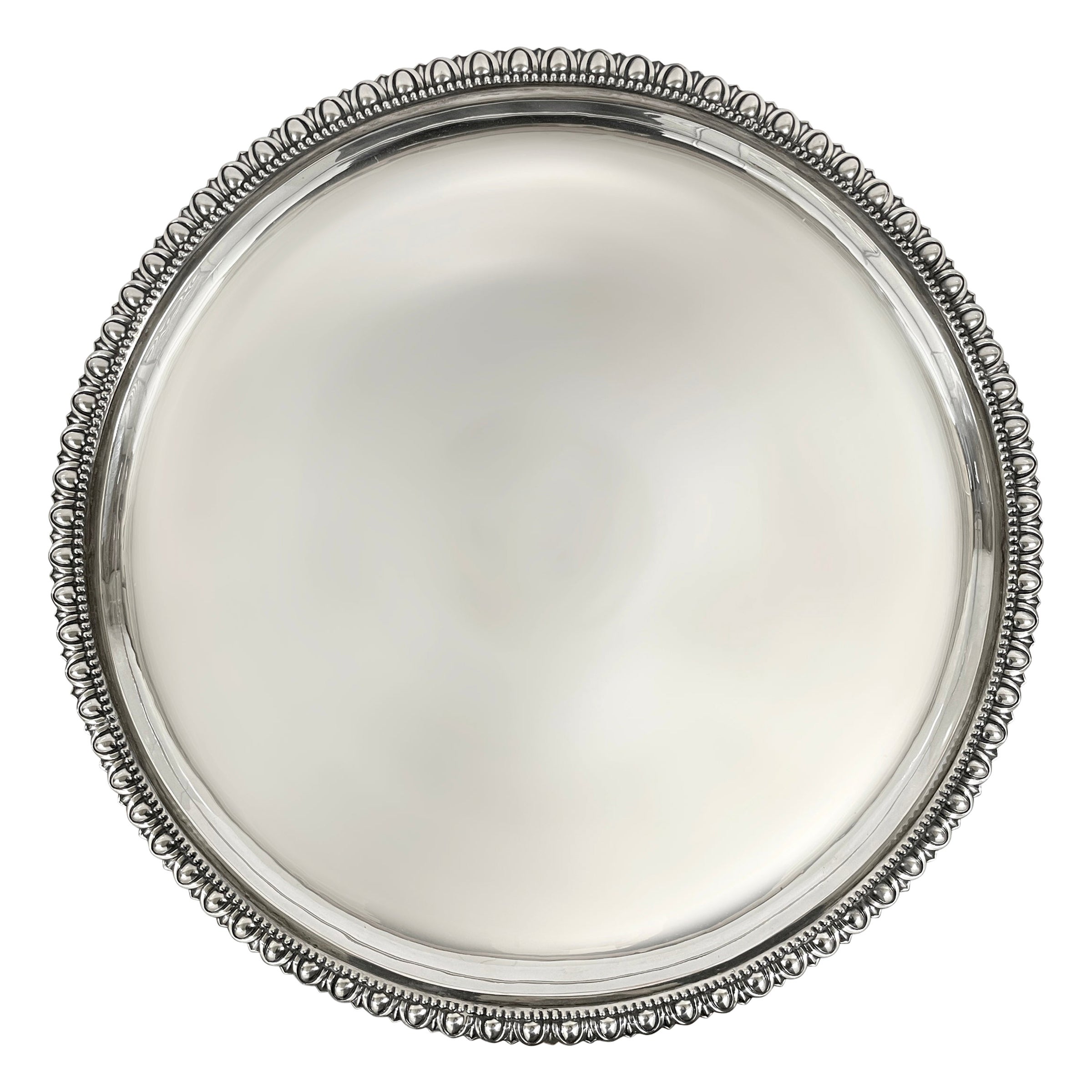 19th Century English Egg and Dart Silver-plate Butler's Tray