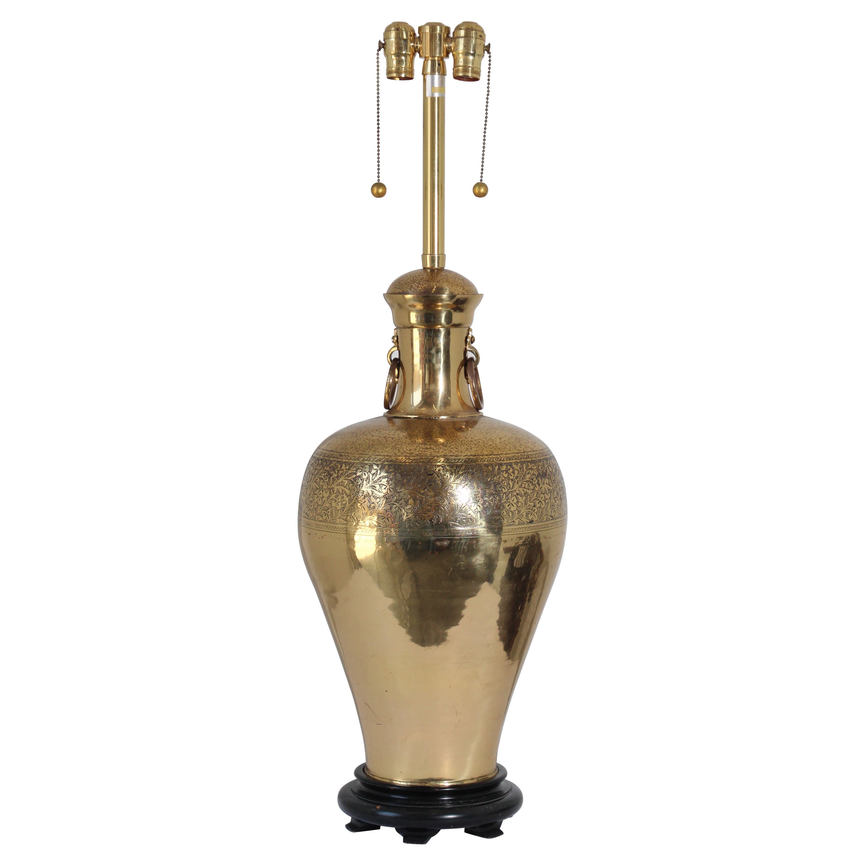 Anglo Indian Moorish Brass Table Lamp by Frederick Cooper For Sale