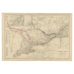 Antique Map of Canada West and Part of Canada East by W. G. Blackie, 1859