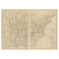 Set von 2 antiken Karten der Vereinigten Staaten von W. G. Blackie, 1859