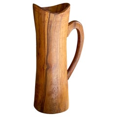 Pitcher in Wood, Old Patina, France 1970