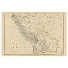 Antique Map of Peru and Bolivia by W. G. Blackie, 1859