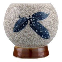 Art Deco Bing & Grøndahl Vase in Hand-Painted Crackle Porcelain, 1920s