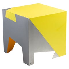 Zeitgenössischer stapelbarer Sissi-Sitz in Gelb und Orange aus Aluminium von Altreforme