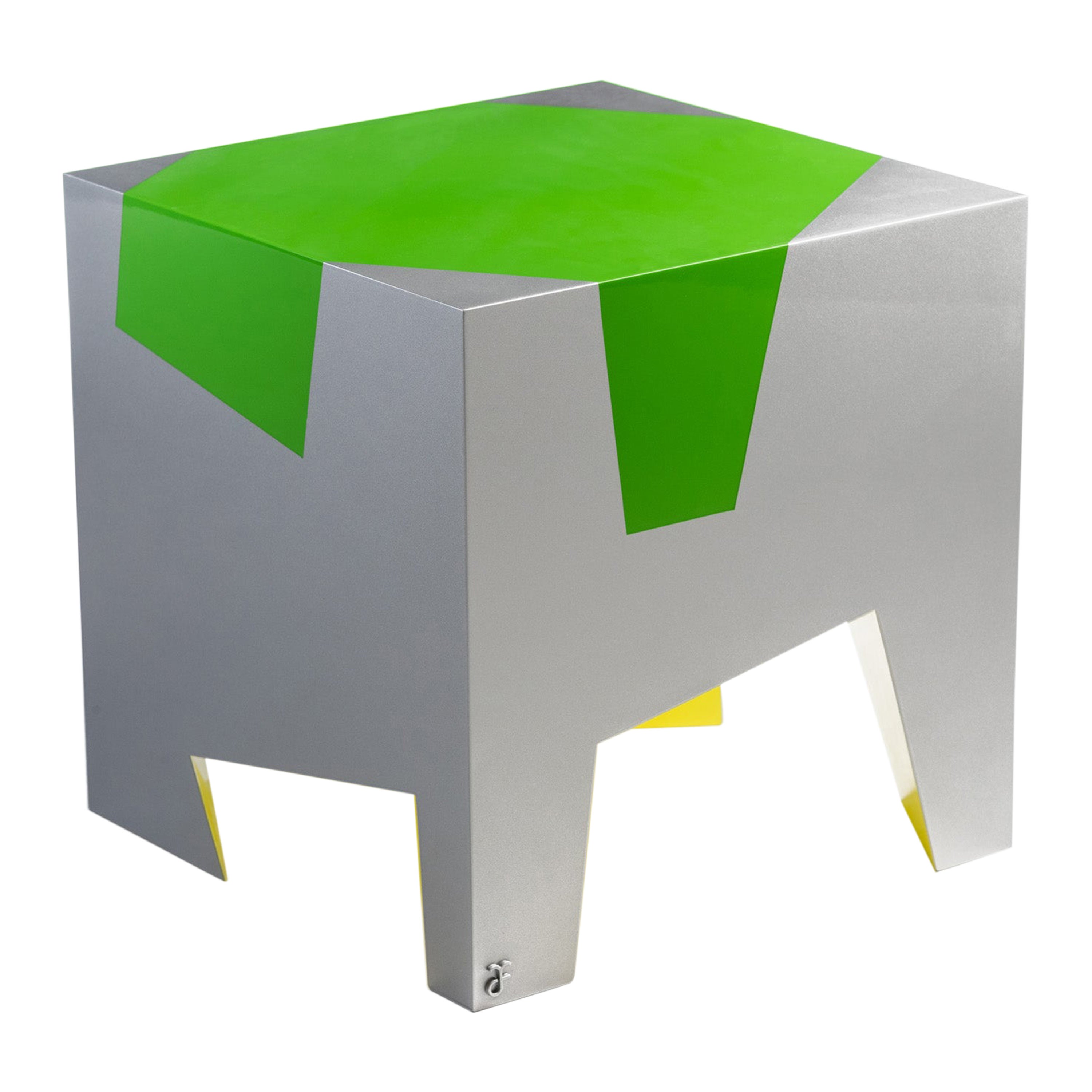 Contemporary Sissi Stackable Seat Green and Yellow in Aluminium by Altreforme