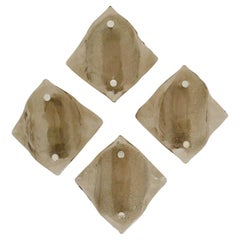 Pairs of Kalmar Square Wall Sconces in of Smoke Glass 1970's