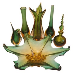Mid-Century Murano Glass Sommerso Set, Flavio Poli