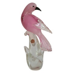 Vitange Murano Glass Pink Opaline Bird by Formia