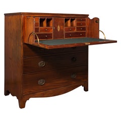 Antique Secretaire Cabinet, English, Chest of Drawers, Bureau, Desk, Georgian