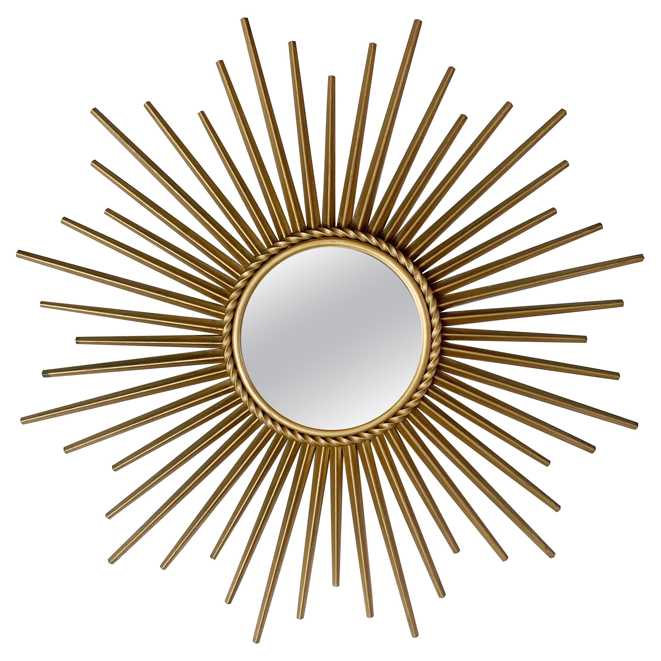 Chaty Vallauris 1950’s Sunburst Convex Mirror