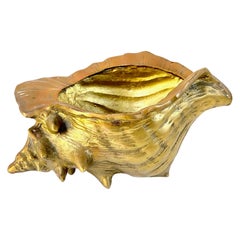 Vintage Large Brass Sea Shell Planter