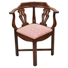 Statesville Ross Used Mahogany Georgian Chippendale Style Corner Chair