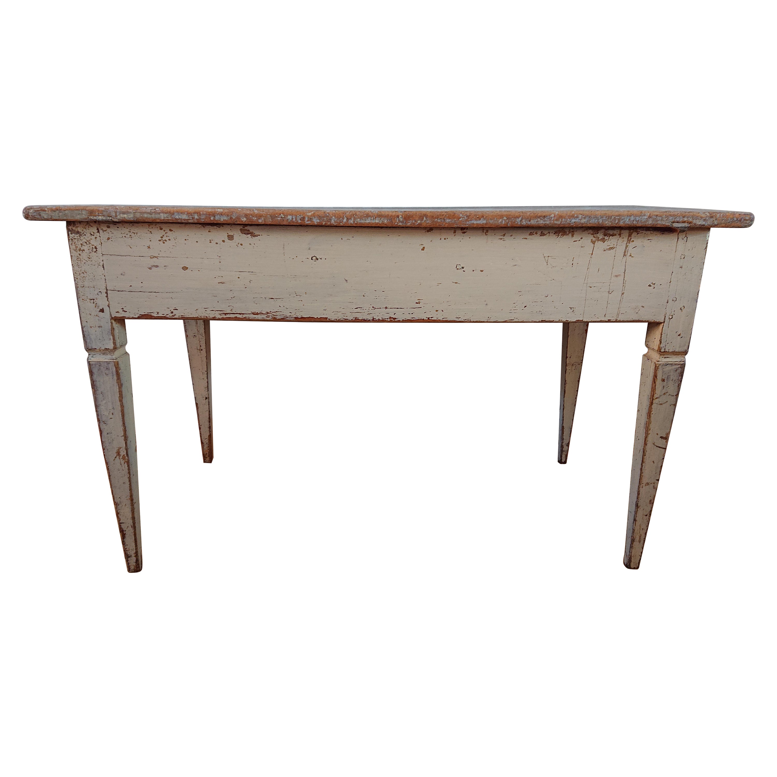 19th Century Swedish  antique rustic Gustavian Table  with Original paint For Sale