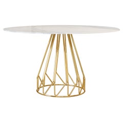 Contemporary Minimalist Table Gold, Carrara Calacatta Made in Italy by LapiegaWD
